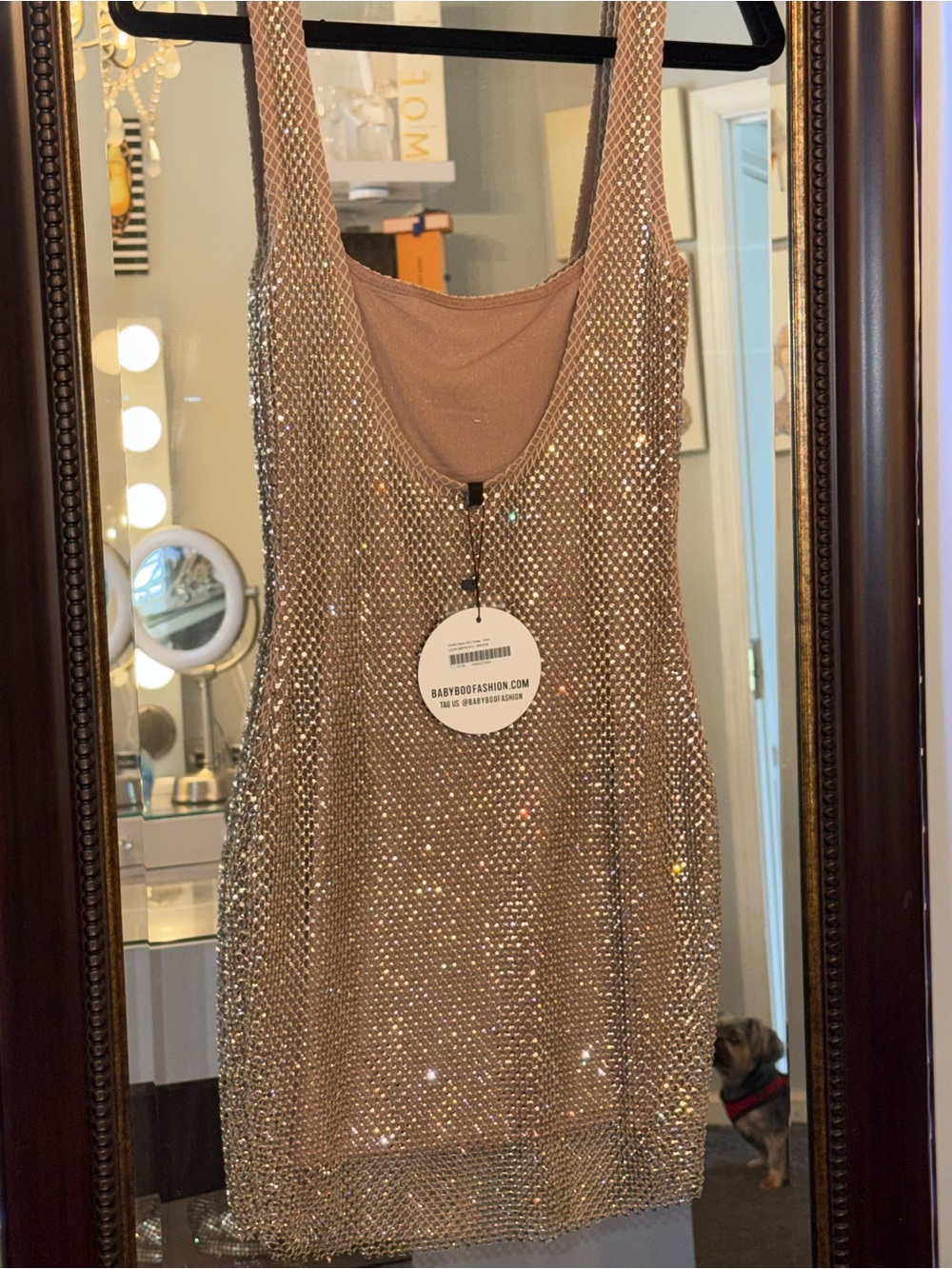 Babyboo Petra mini dress in gold sparkle Size Small - Picture 8 of 12